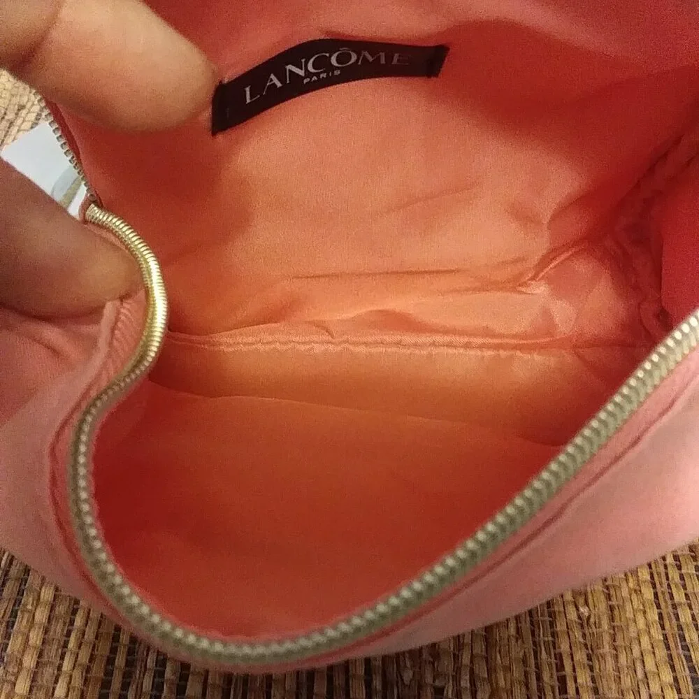 💅 LANCOME Pink Ribbon Makeup Bag  NWOT Travel Vanity Flex  Coquette-Core Cutie